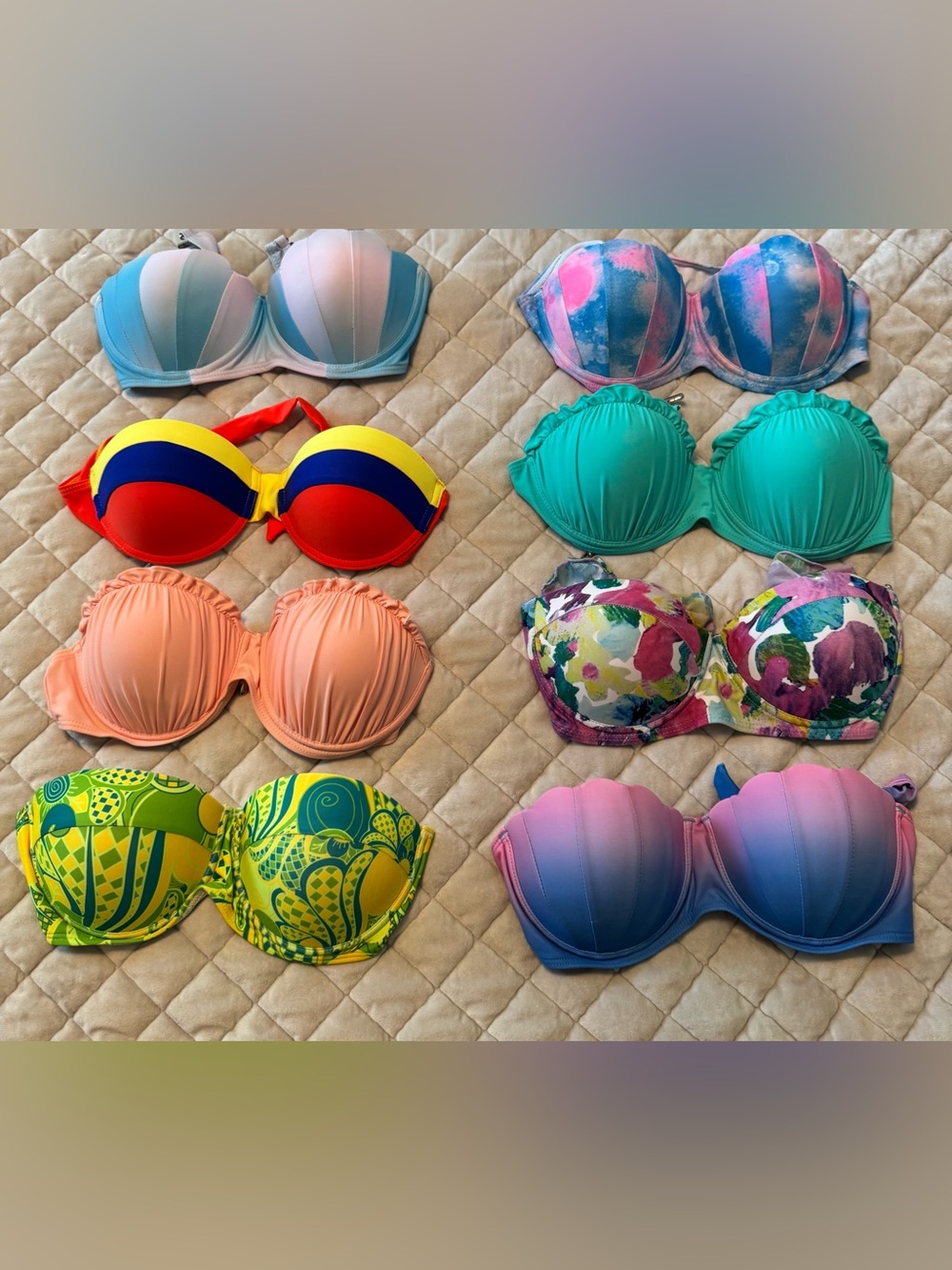 SHEIN Peach Padded Bikini Tops